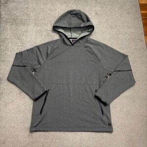 Untuckit Gray Hooded Long Sleeve Sweatshirt Zip Pockets Logo Men’s